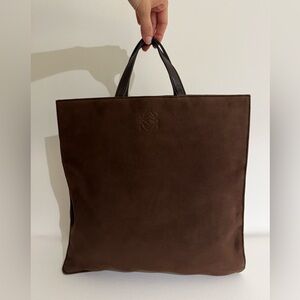Loewe Brown Suede Leather Tote Bag